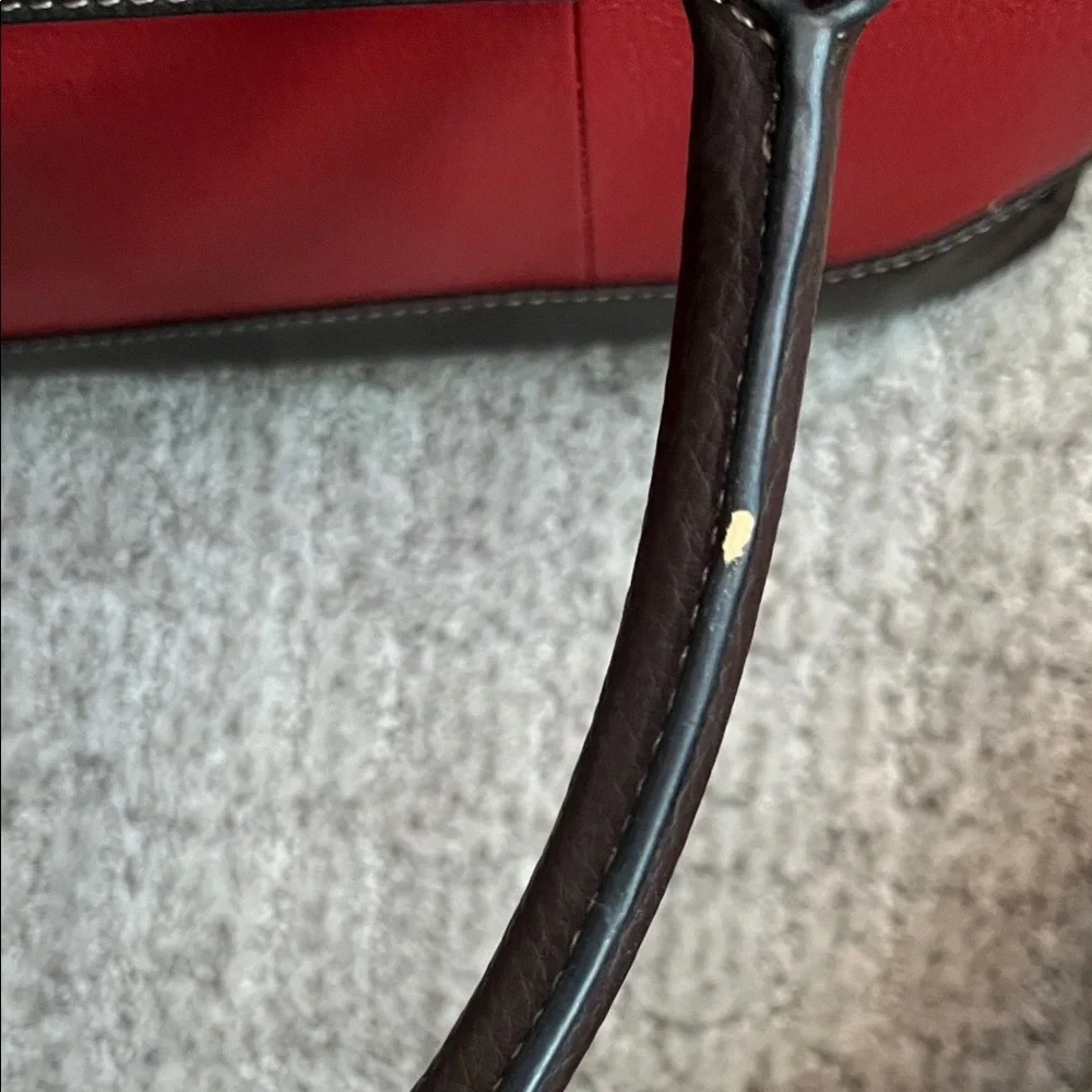 Tignanello Red and Brown Satchel - Picture 8 of 10